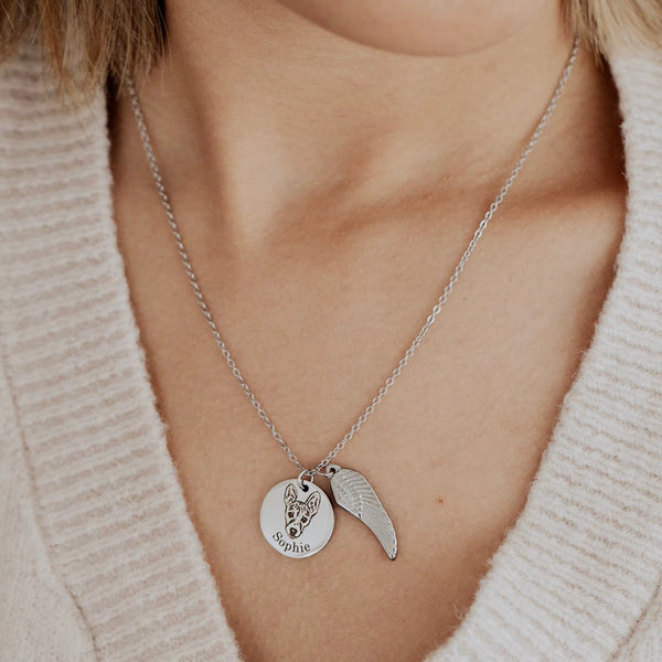 Personalized Cat Face Necklaces