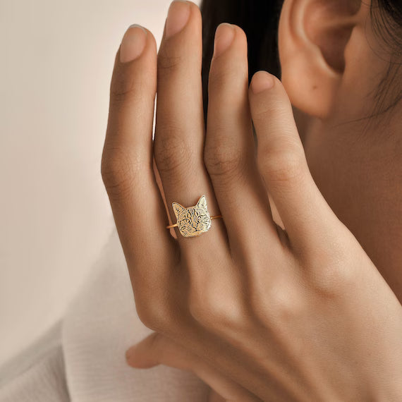 Personalized Cat Rings