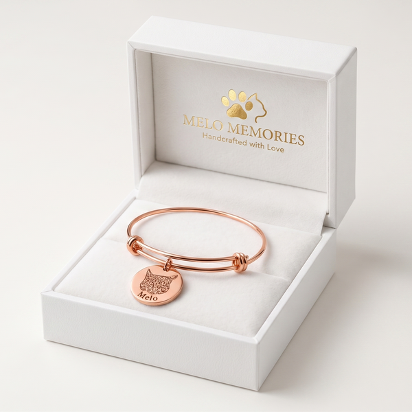 Custom Cat Photo Bracelet - Rainbow Bridge Memorial