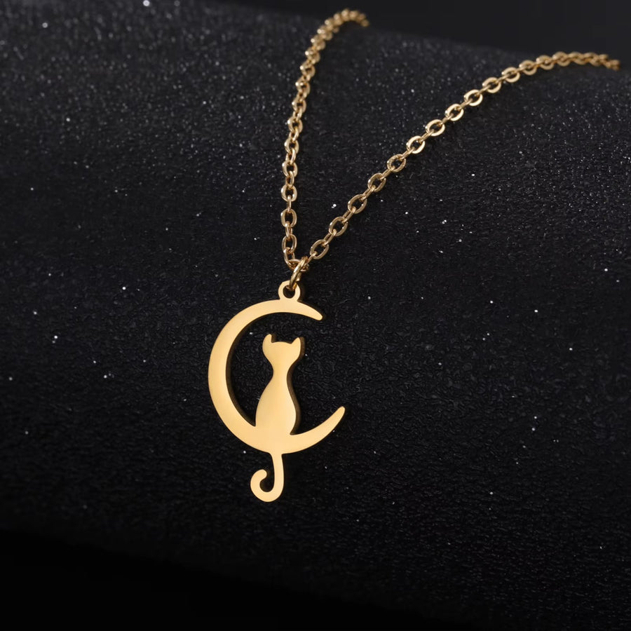 Moon Cat Pendant Necklace