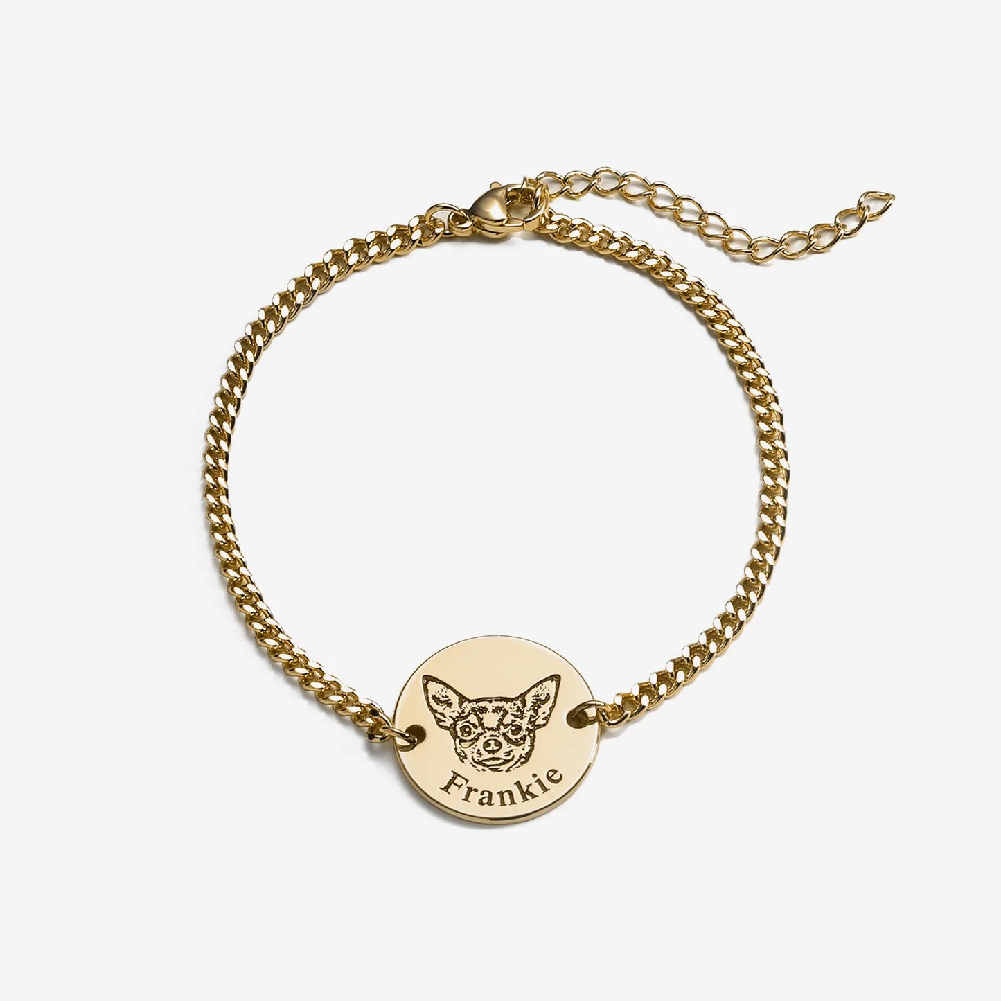 Personalized Pet Face Bracelet – Engraved Cat Jewelry