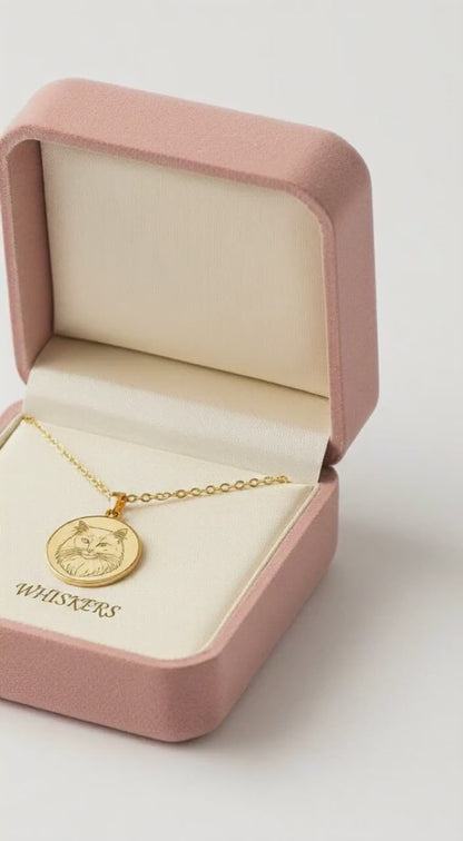 Personalized Kitty Face Necklace – Custom Cat Jewelry