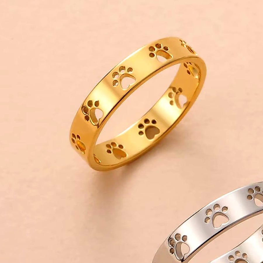 Cat Paw Print Ring — Hand-Engraved Keepsake